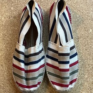 Diegos (Size 38 Women’s 8) French Stripe Espadrilles (Spain) Vegan Flat  Slip on
